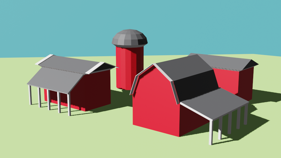 Low Poly Barn