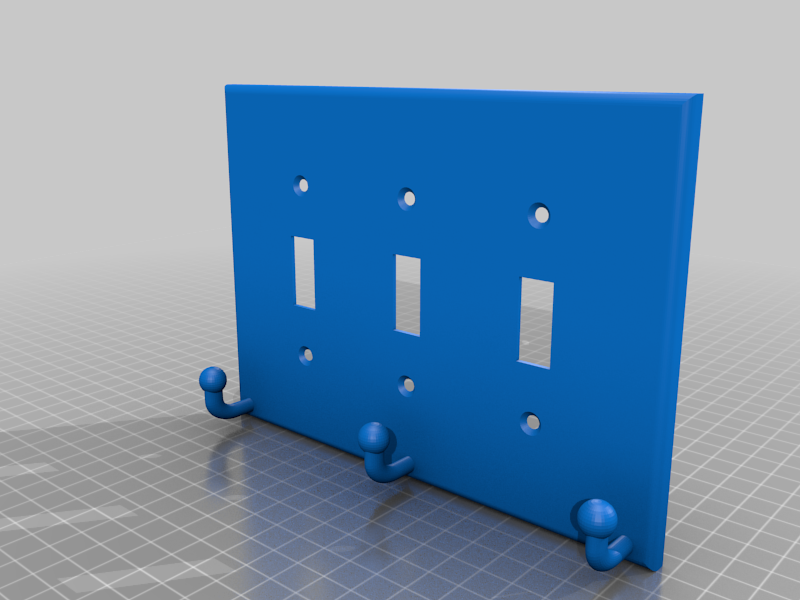 3 Gang Switch Plate With Key Hooks