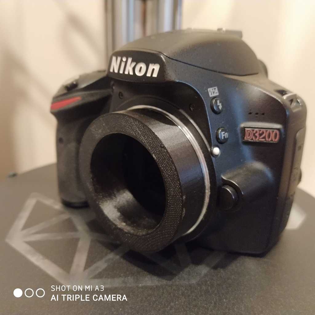 Nikon F ring to T2 (M42x0.75 thread)