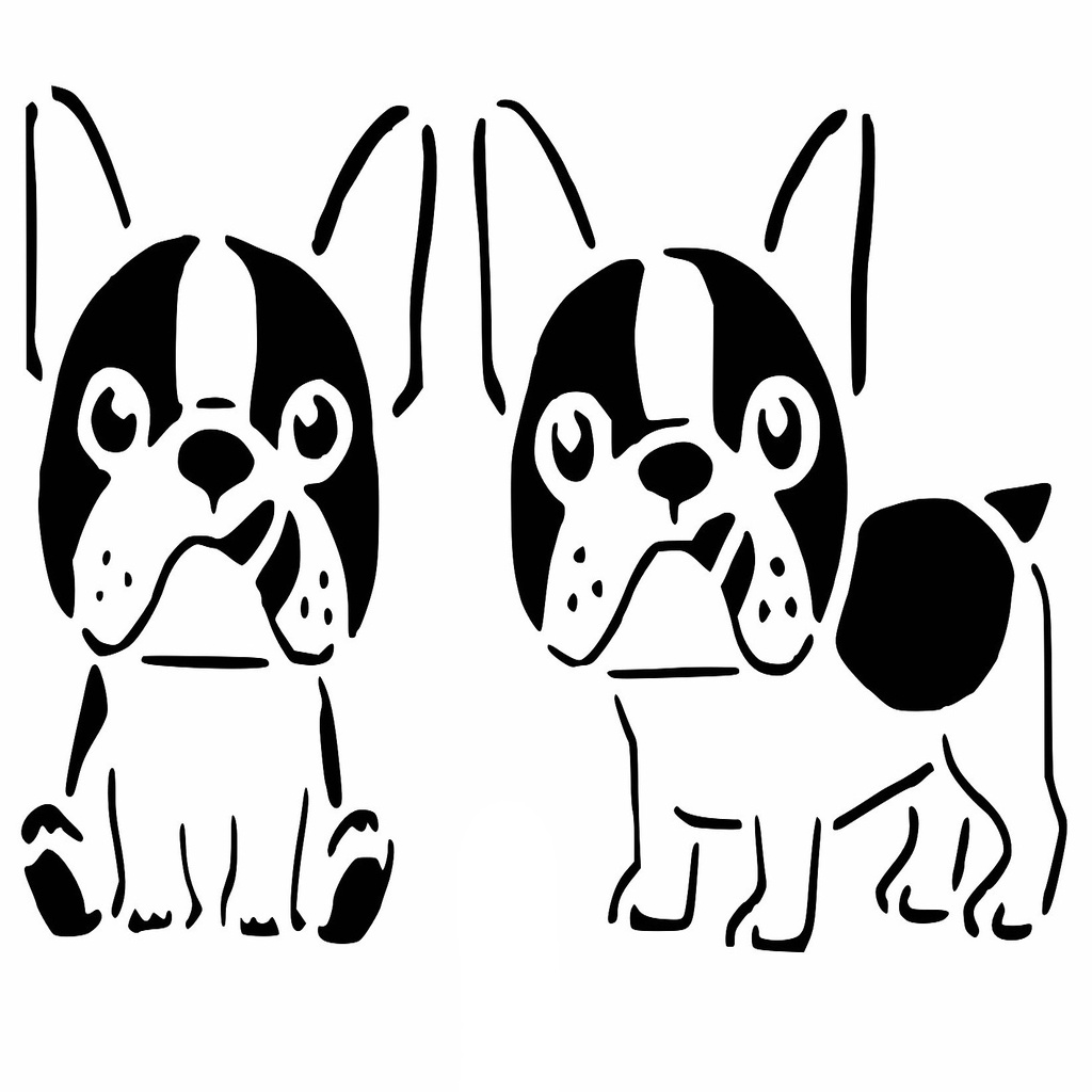 French bulldog stencil