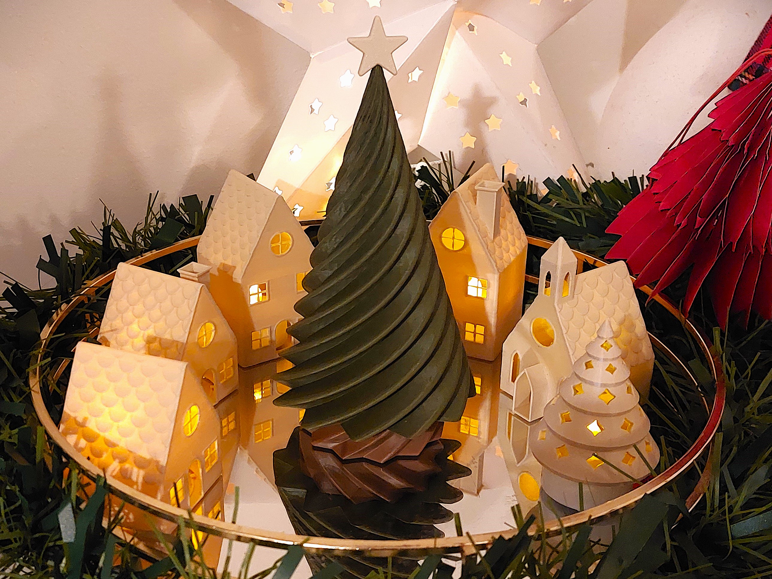 Spiral Christmas Tree Jar/Light Box