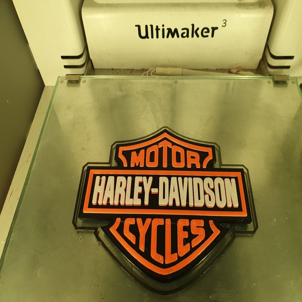 Magnetic Harley Davidson Sign (Multi Color/Single Extruder)