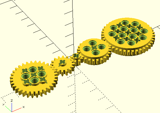 lego gears for OpenSCAD