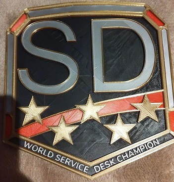 World Service Desk Champion Belt Buckle
