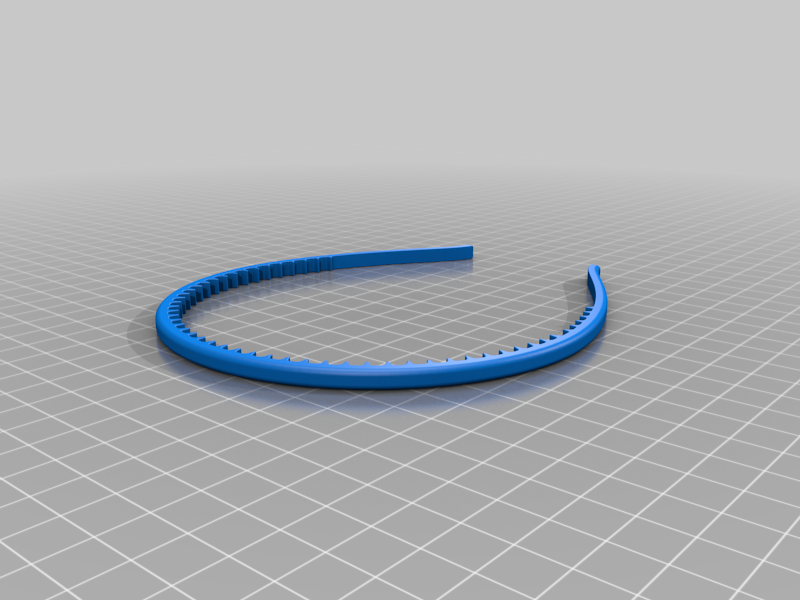 Simple plastic hairband with teeth (easy to print)