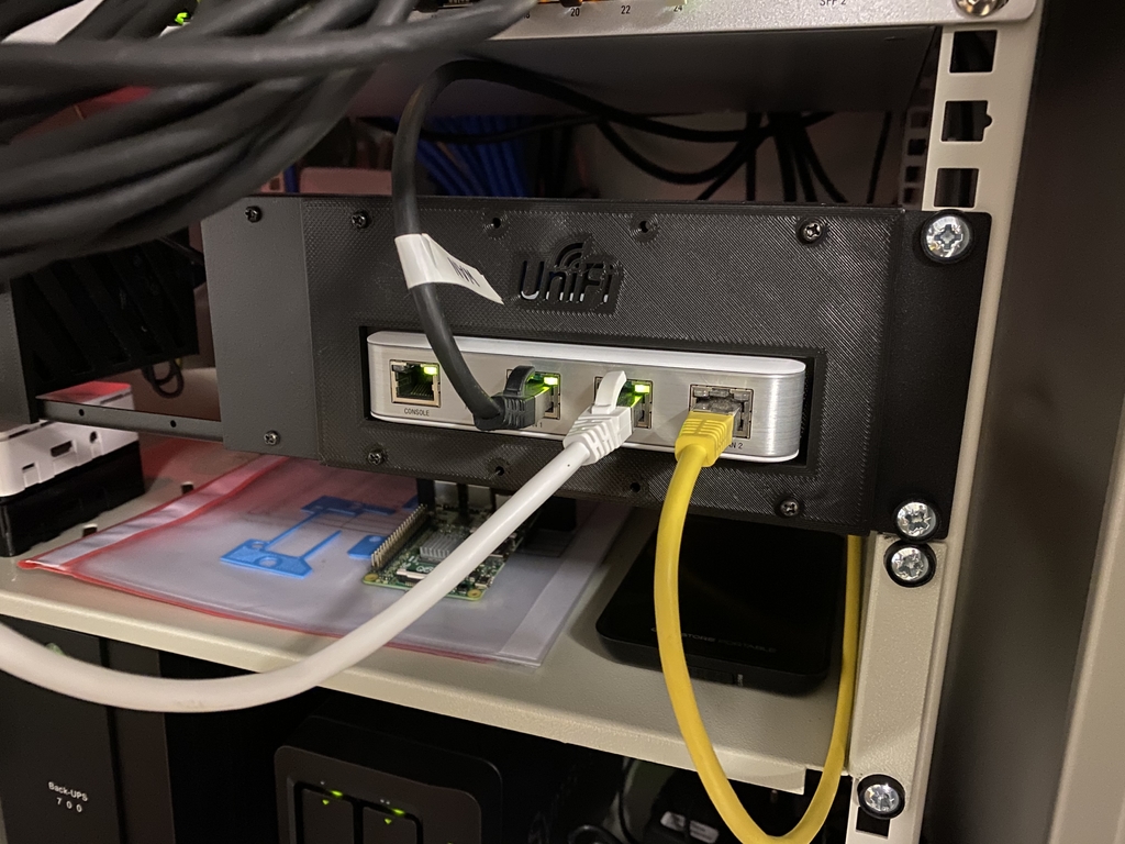 Rack Mount for UniFi USG Gateway on a modular system 19" 2U