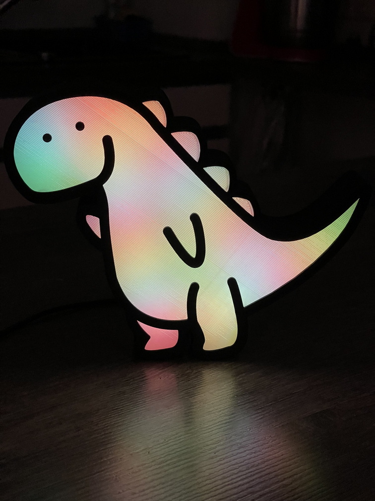 Dino Night Light (add programmable Leds and ESP8266)