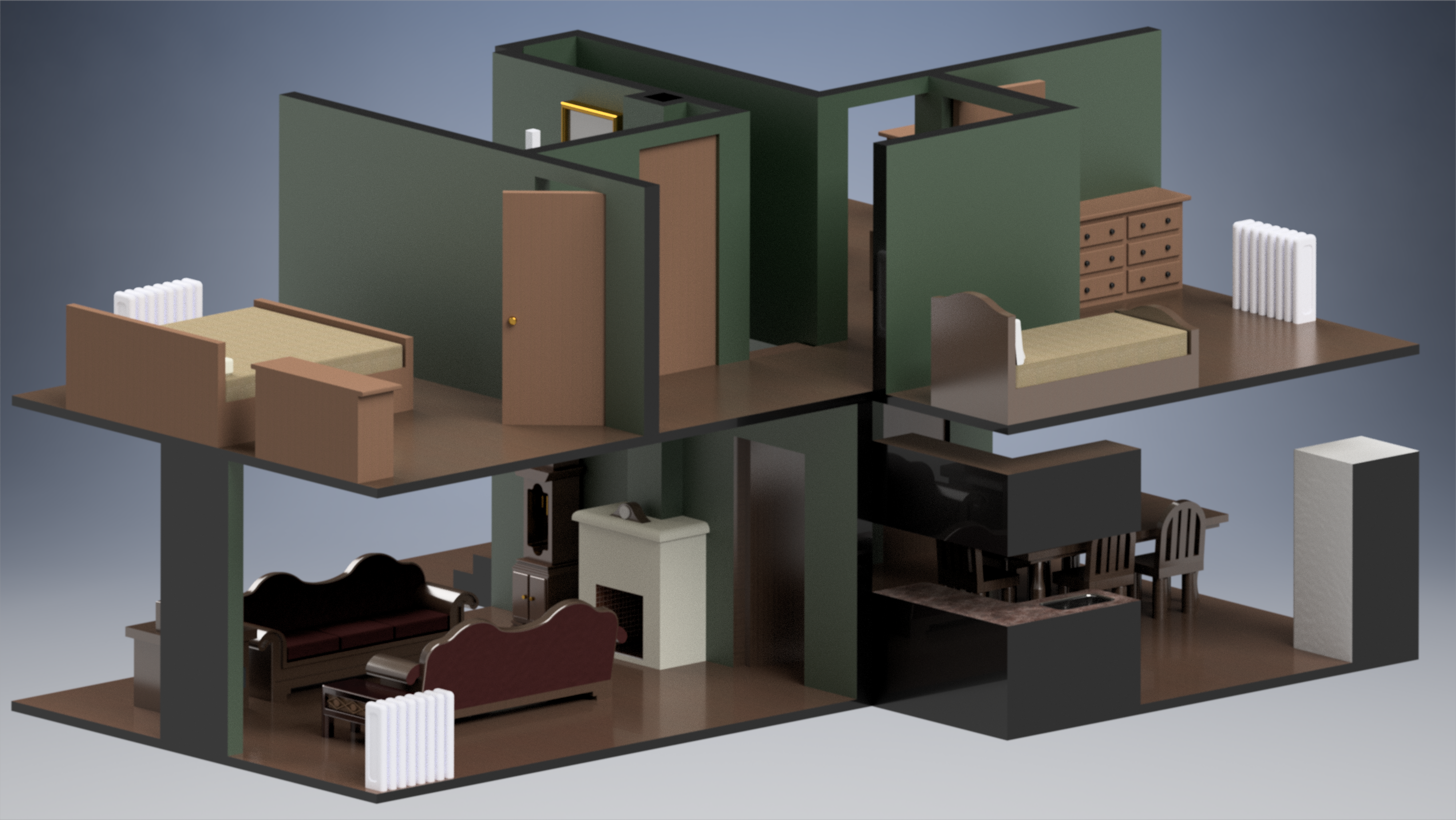 HO Scale Interior - Lancaster Farmhouse