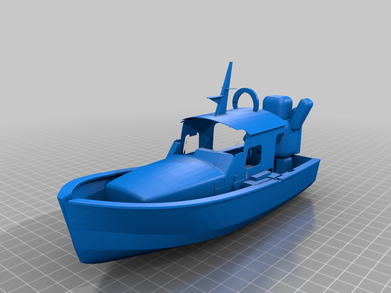 Boat with human for 3d printing with key chain hole aswell