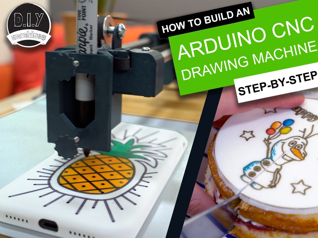 Easy 3D Printable CNC Drawing Machine - Draw on Cakes, Phones, Paper, Shirts | Arduino GRBL Plotter
