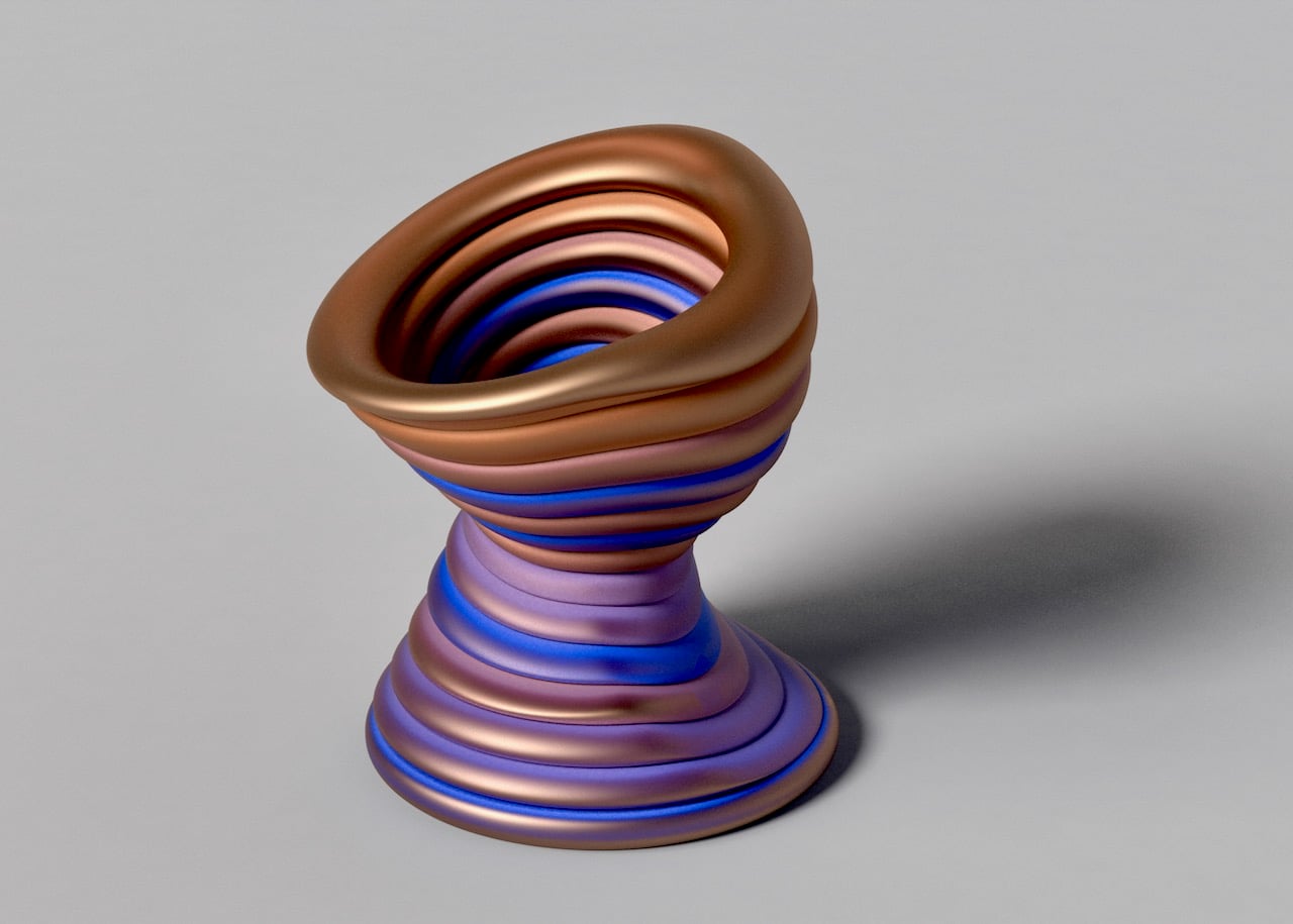 Distorted Corrugated Vase