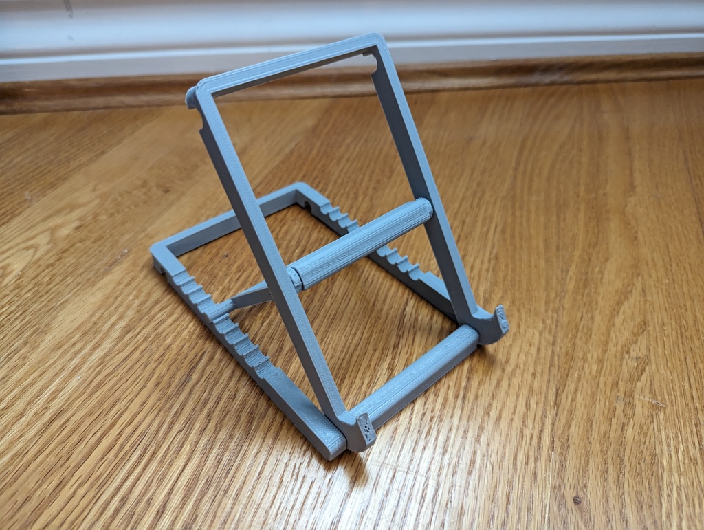 Adjustable-angle tablet-stand with print in place hinges (Reinforced Supports)