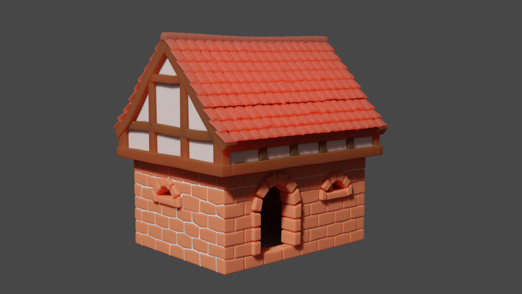 Low poly medieval house