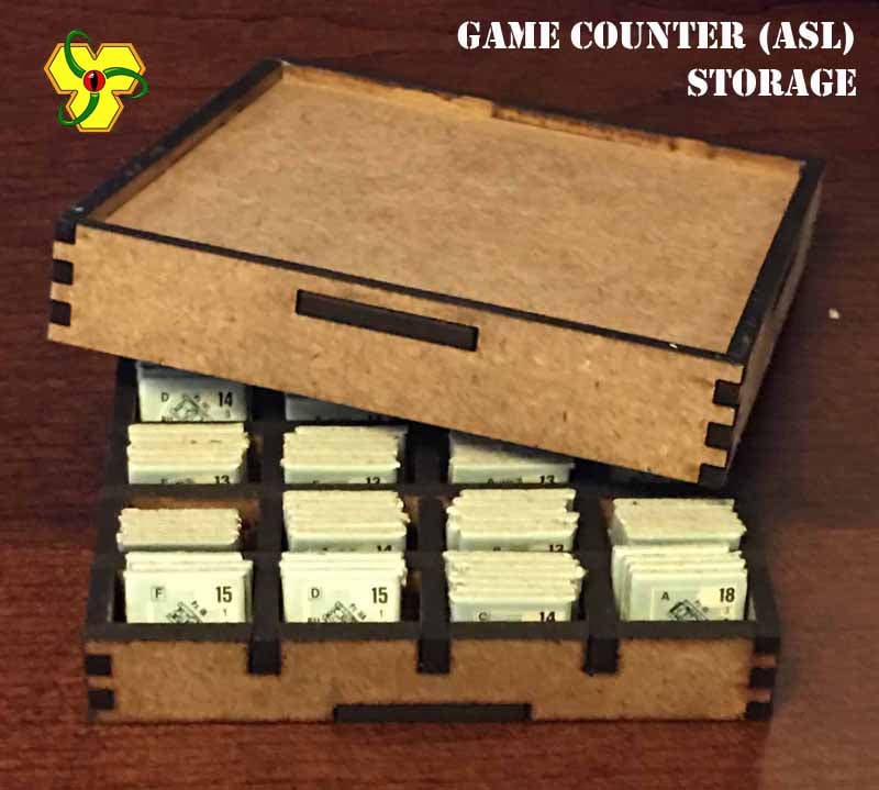 Lasercut Squad Leader (ASL) Stackable Counter Storage Boxes