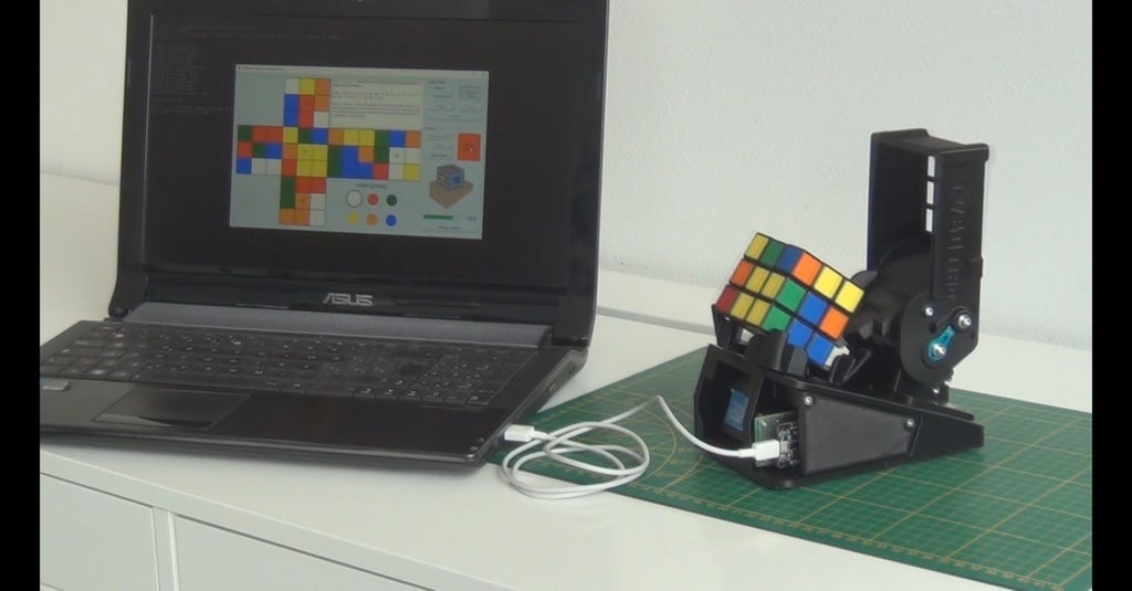 Small, simple, inexpensive Rubik's cube solver robot, fully 3D printed