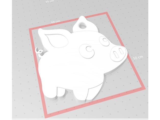 Piggy Pig Keychain Medallion