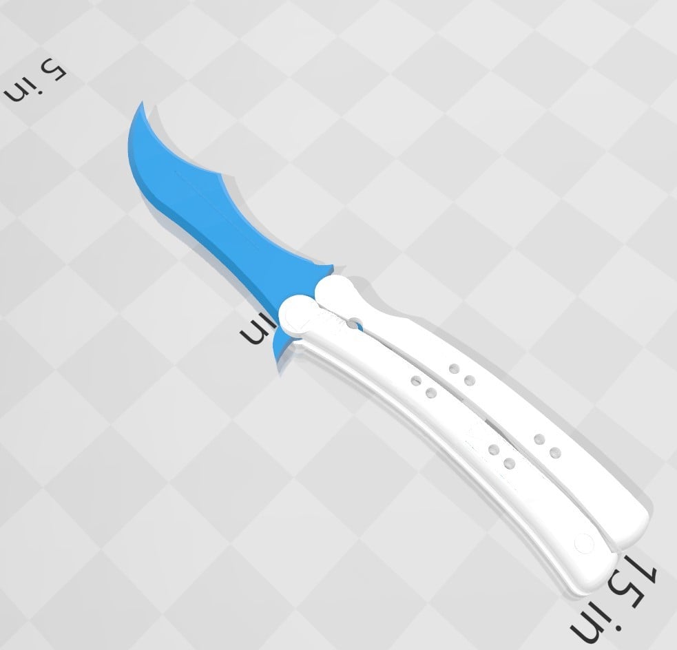 Fully printable CSGO butterfly knife (snap in)