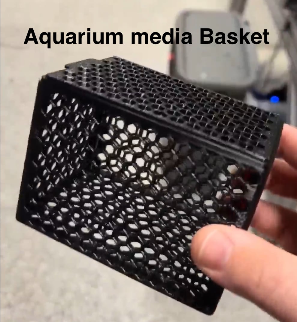 Aquarium Media Basket Large ~3x3x4.25in