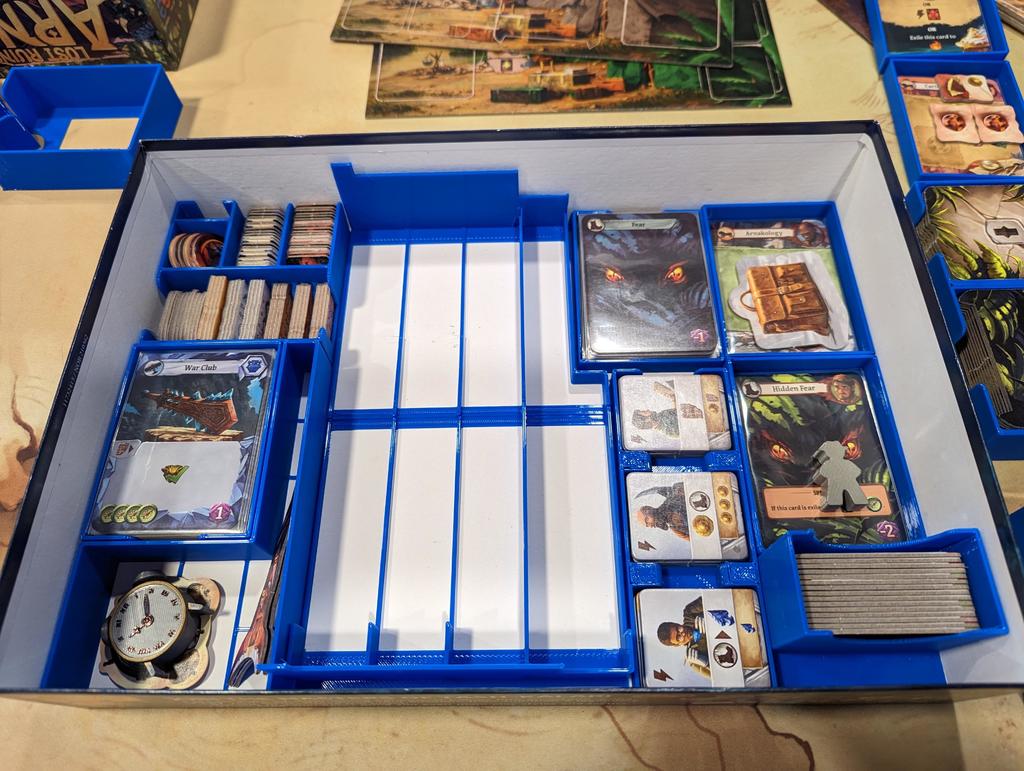 Lost Ruins of Arnak board game box insert /organizer with expansion (sleeved cards) REMIX