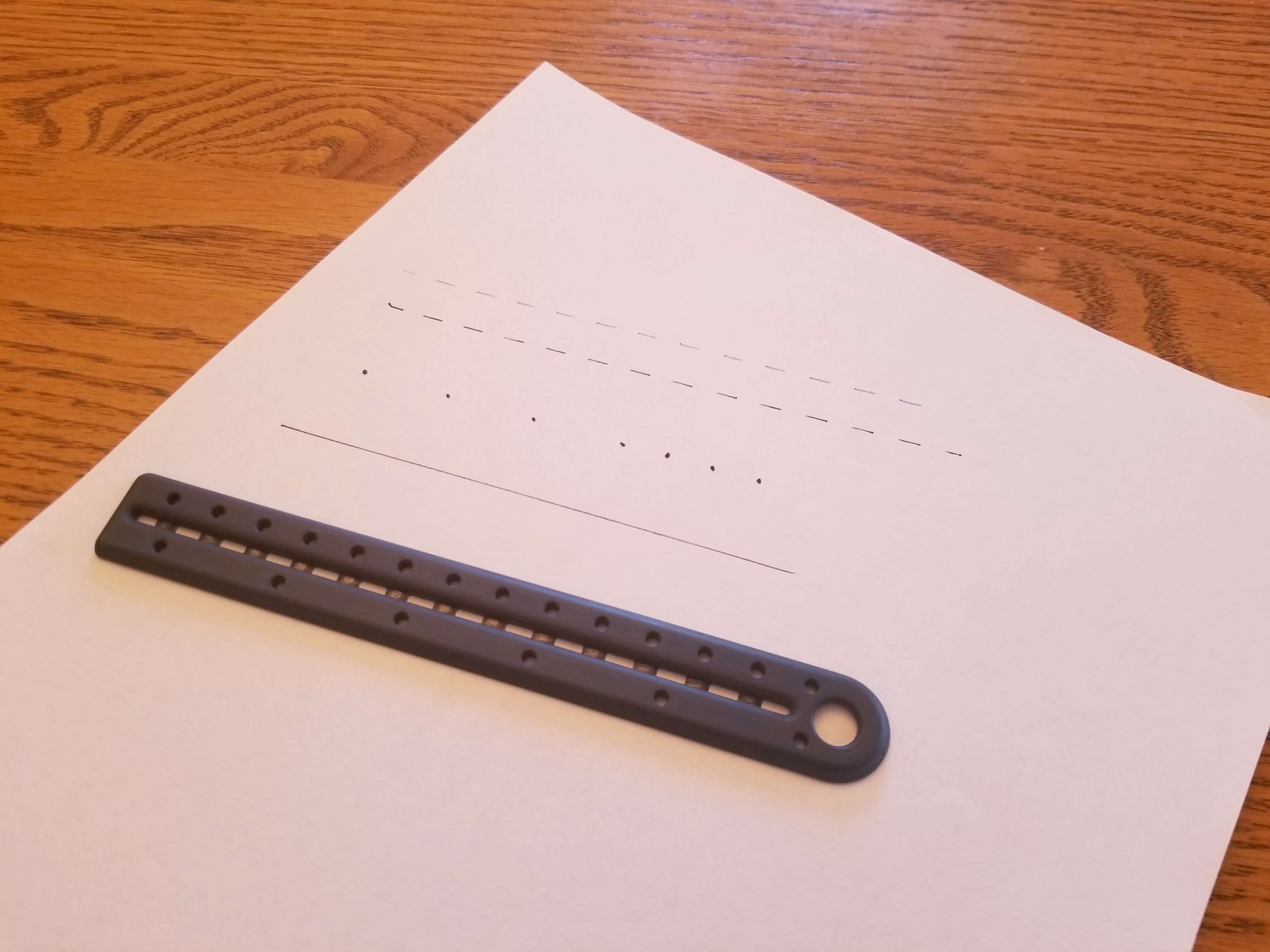 Ruler (cm/in) and Dashed Line Straight Edge