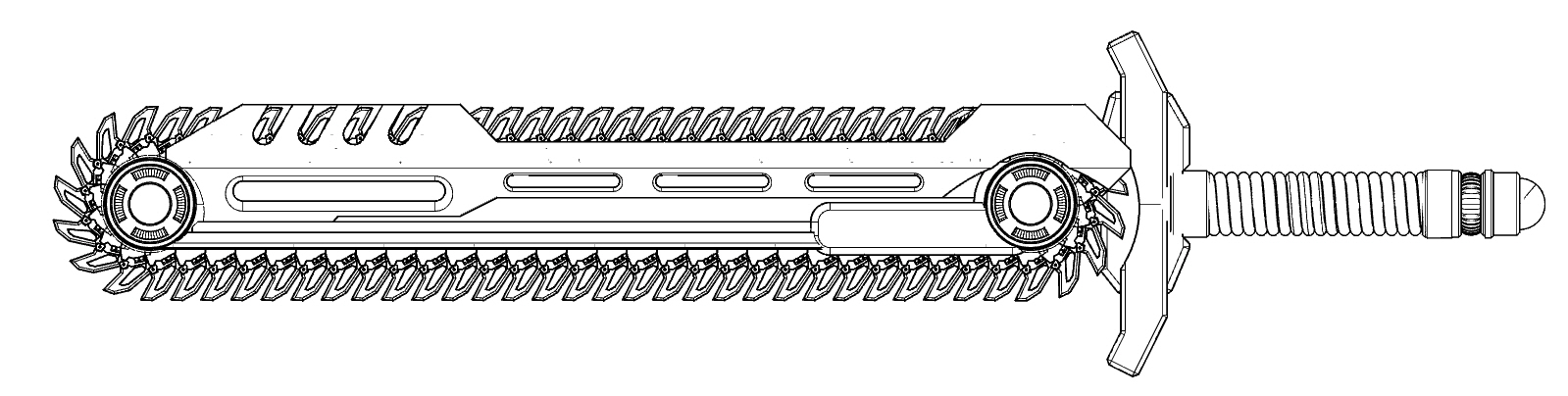 Chainsword- 1.7 Inch/43mm Overall Length