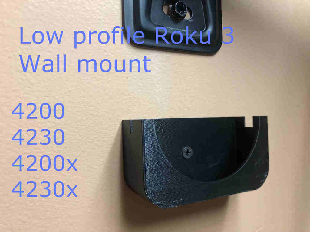 Low Profile Wall Mount for Roku 3 4200, 4230, 4200x, 4230x