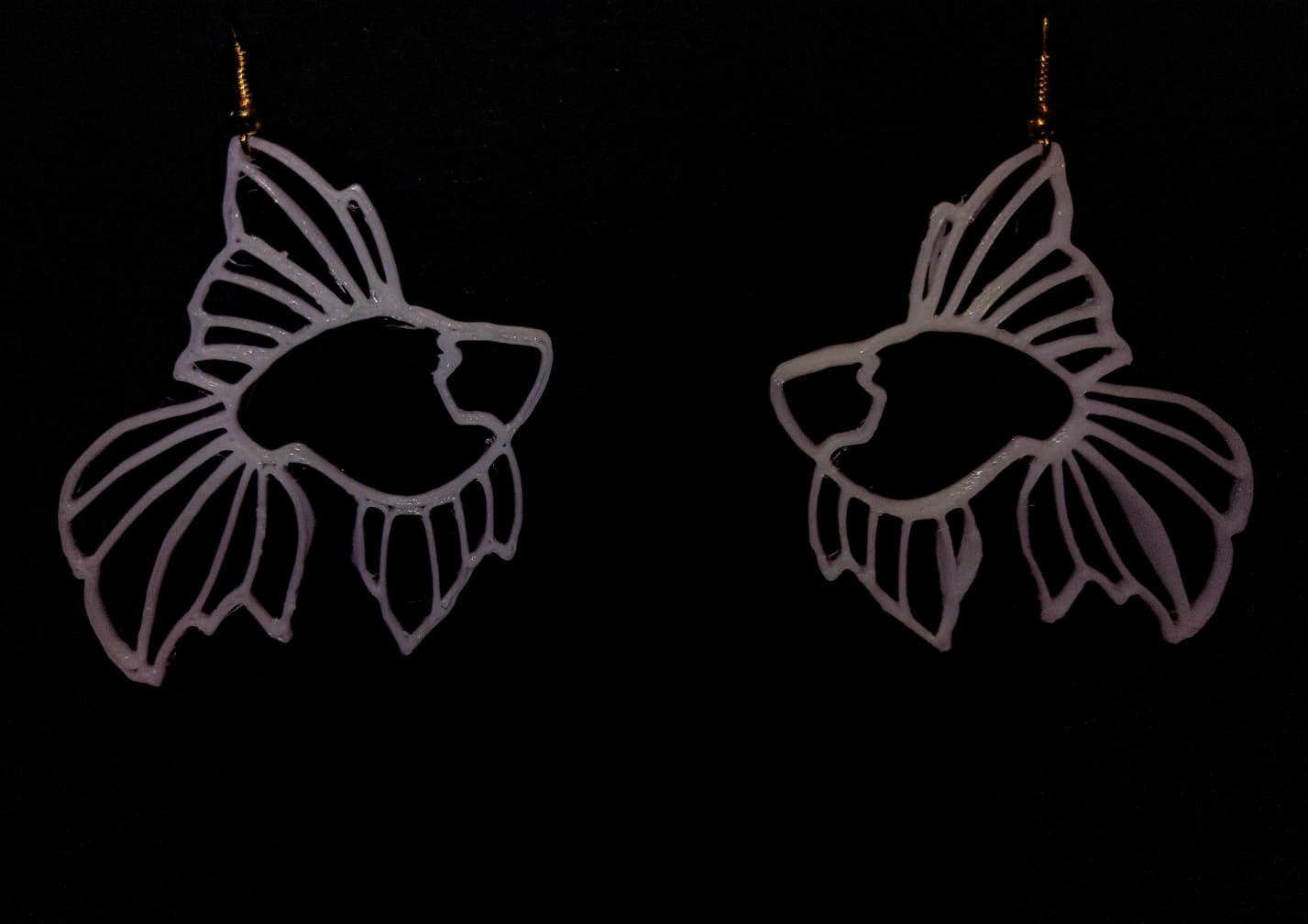 Fish outline earring