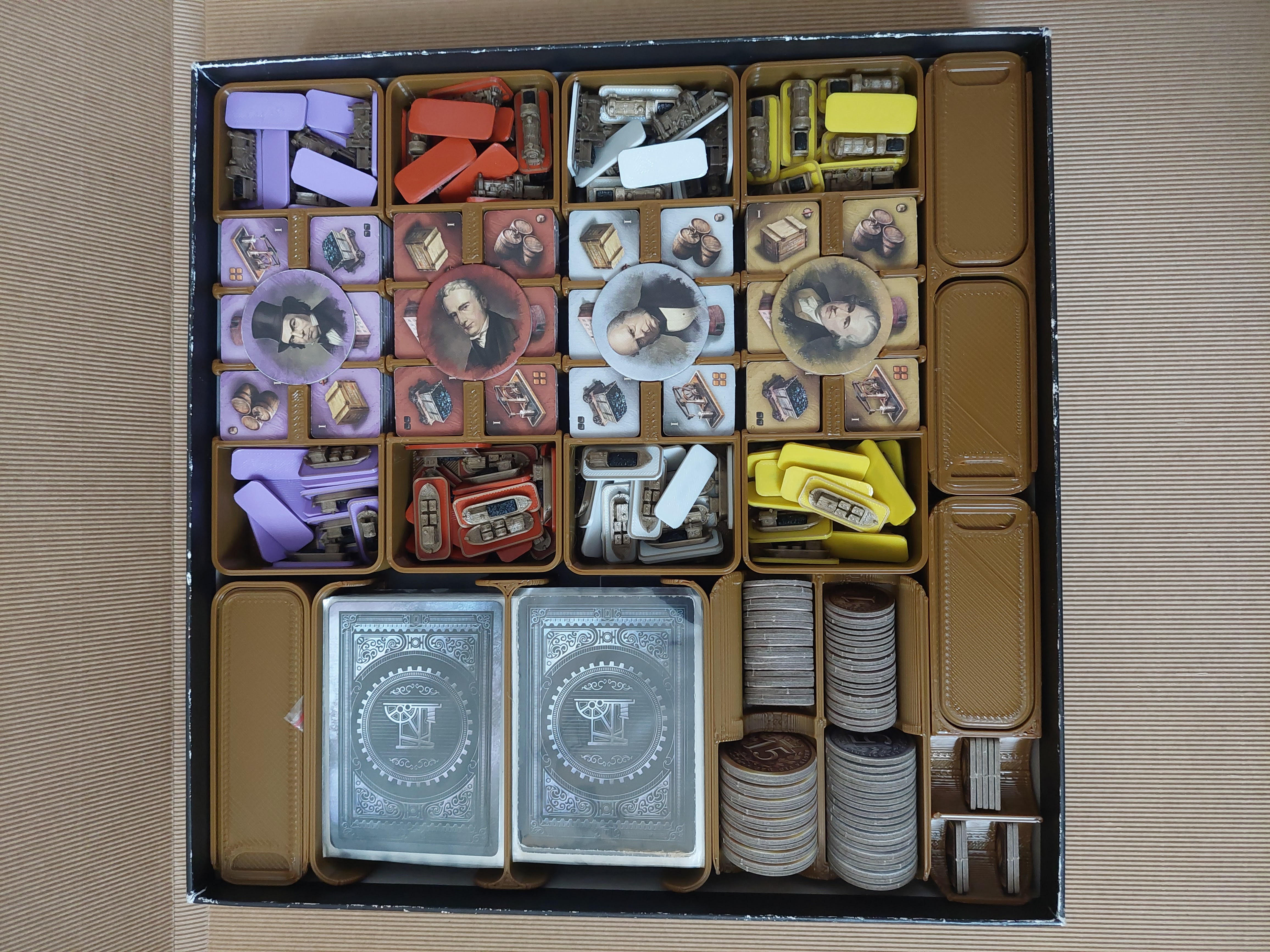 Brass Birmingham game Insert (for printed train and barge)