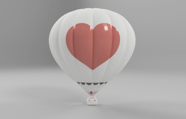 Desktop Hot Air Balloon with Heart