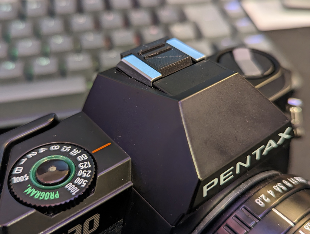 Hot shoe cover for Pentax P30