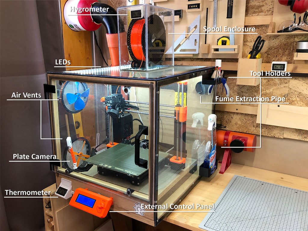 Enclosure for Prusa MK3 3D Printer [with Fusion 360 source]