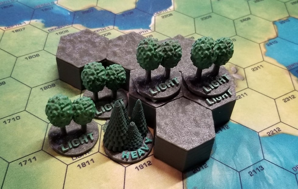 3D Light and Heavy woods for tabletop wargames like Battletech