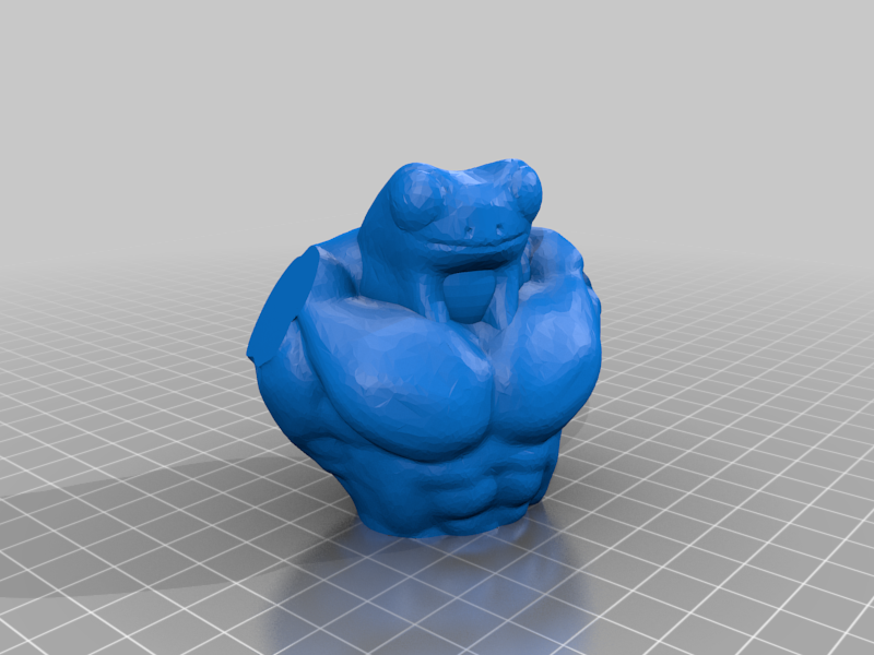 Swole Fred the Frog but he's in multiple pieces