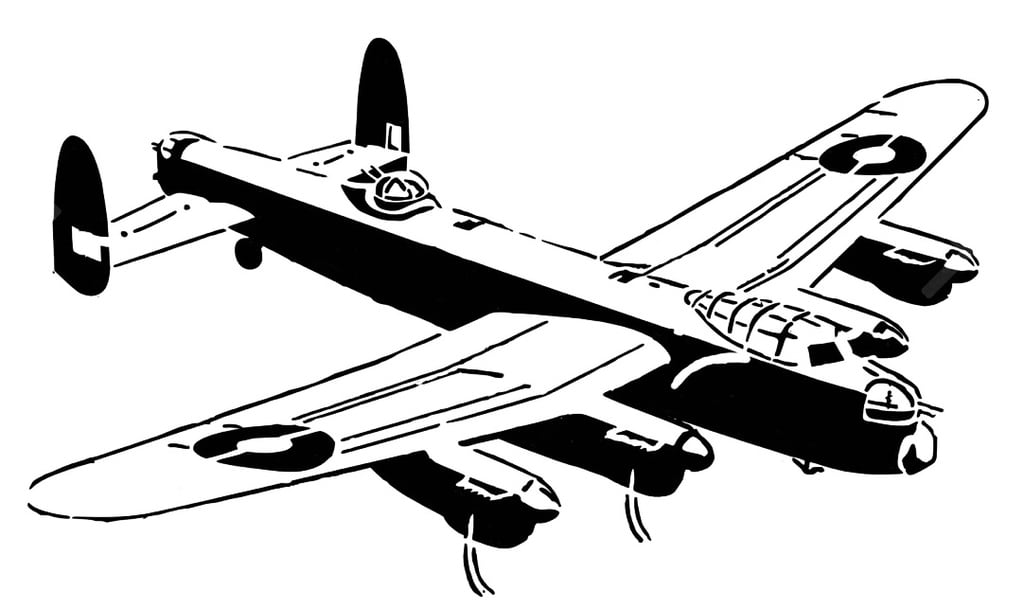 Military transport aircraft stencil