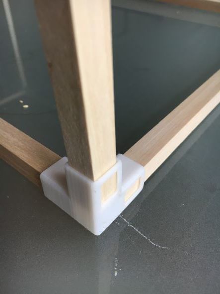 3 Ways Corner Joint - Square Dowel Rod 3D model