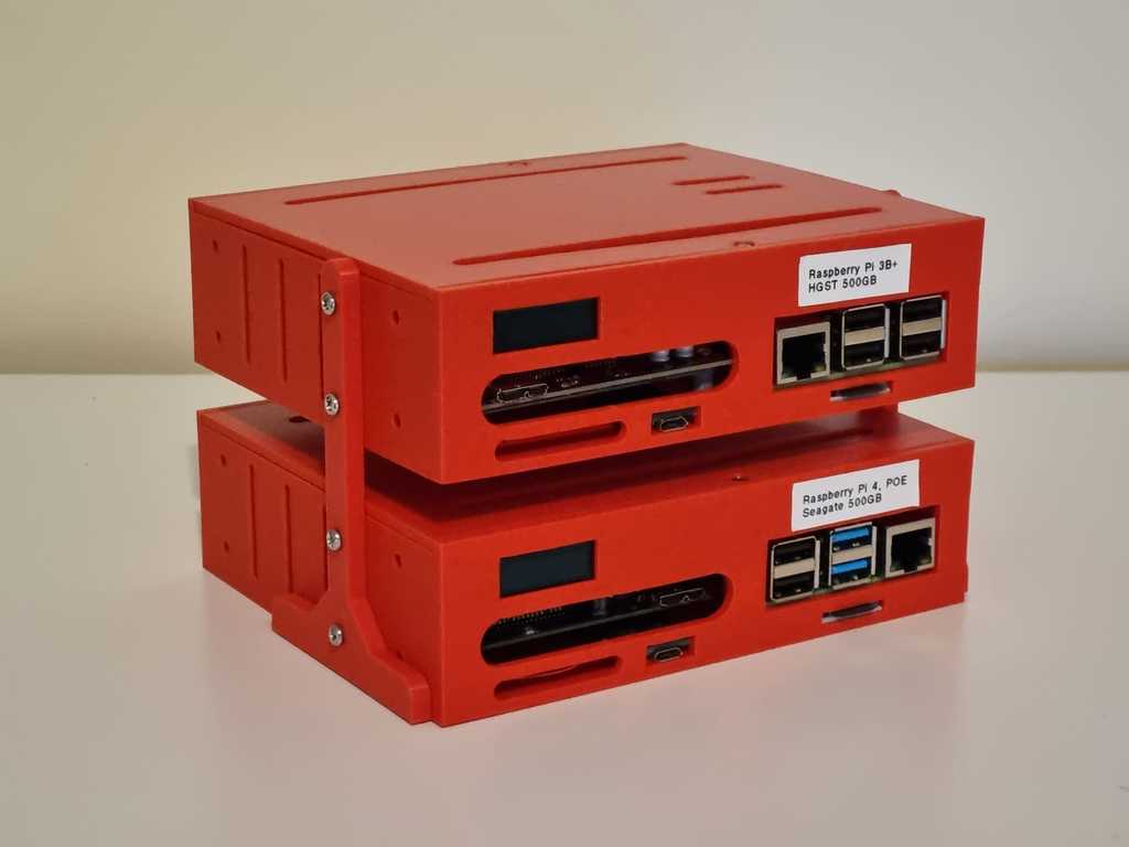 1u stackable Raspberry Pi enclosure (with 2.5' HDD/SSD)