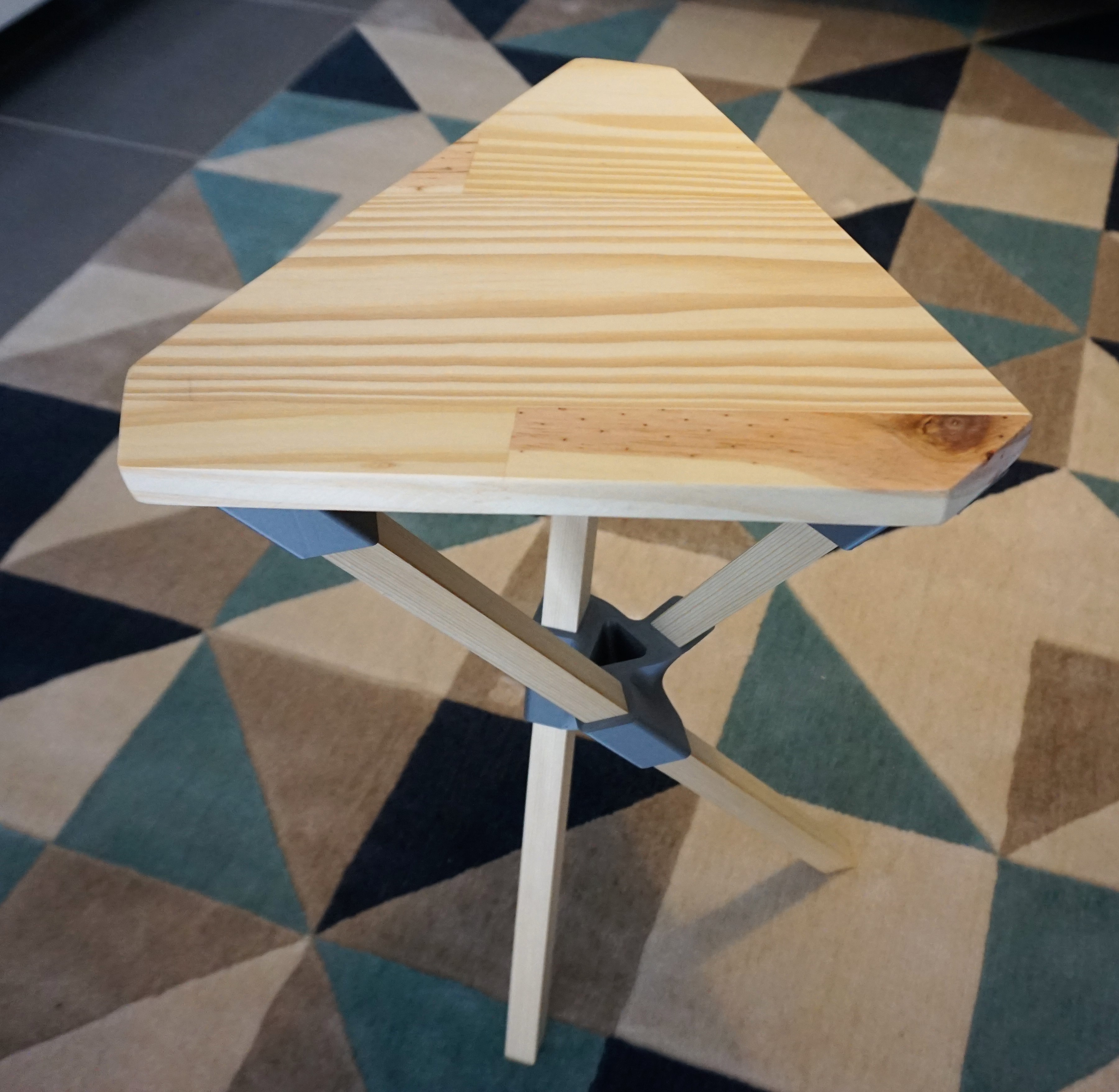 Stool wood and printed