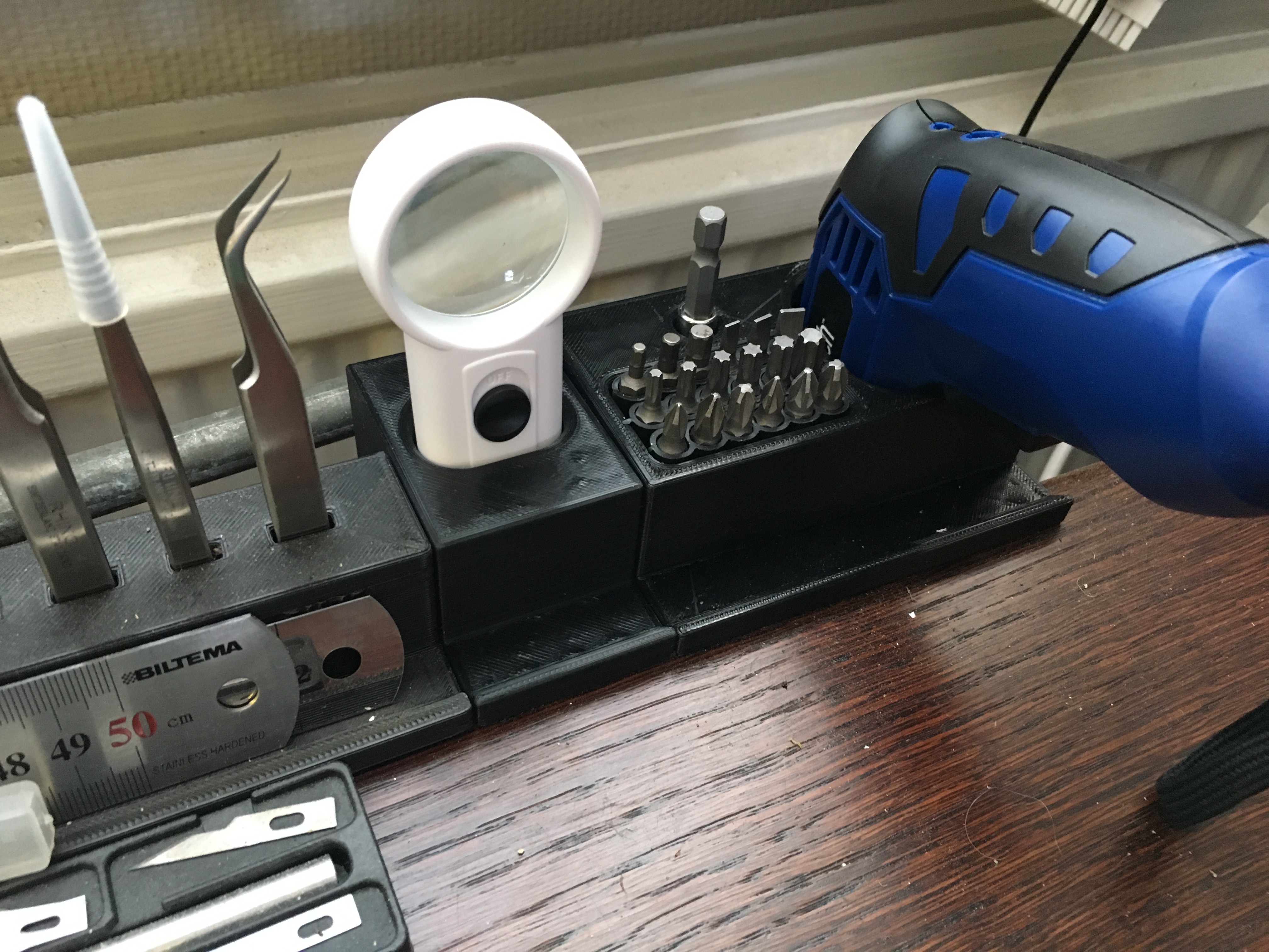 Desk edge tool holders/organizer