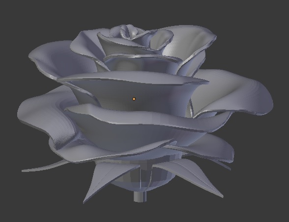 Rose with realistic leaves