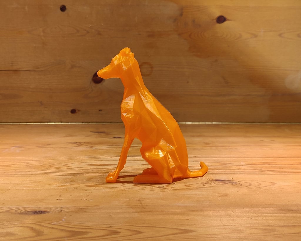 Low Poly Sitting Greyhound / Whippet