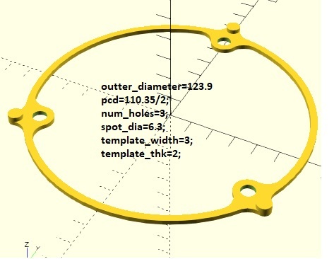 PCD Customizable Template (Pitch circle diameter)