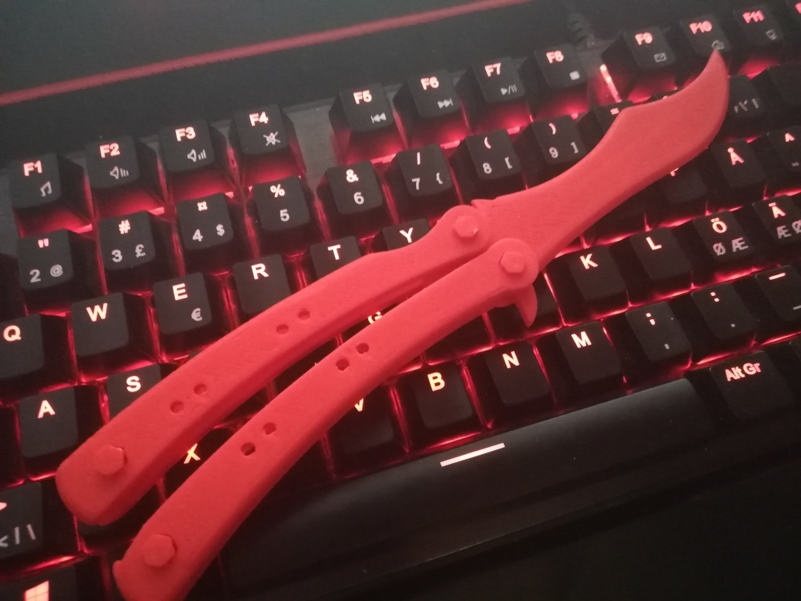 Makes Of Improved Butterfly Knife From Cs Go By Janispepe Thingiverse
