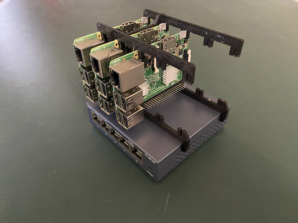 Simple Raspberry Pi Cluster Switch Mount
