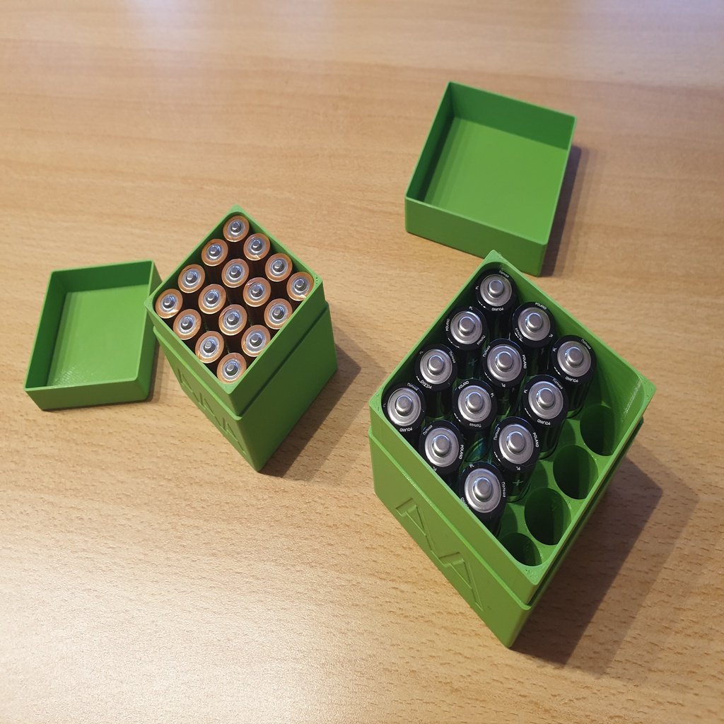 Simple AA battery storage box