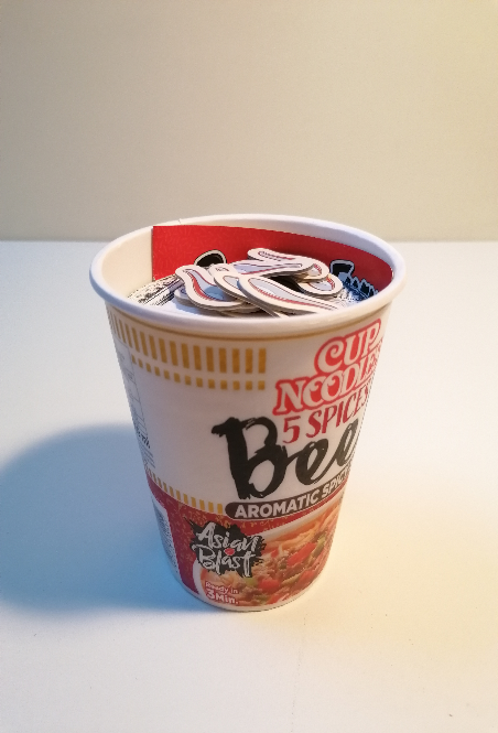 Ramen Fury card holder cup noodles size 