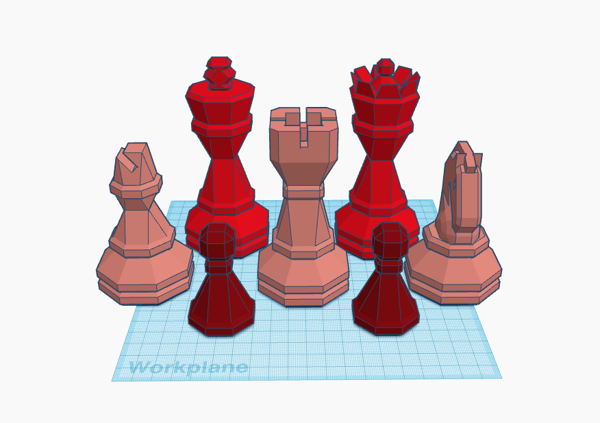 Geometric Chess Set (NEW BISHOP)