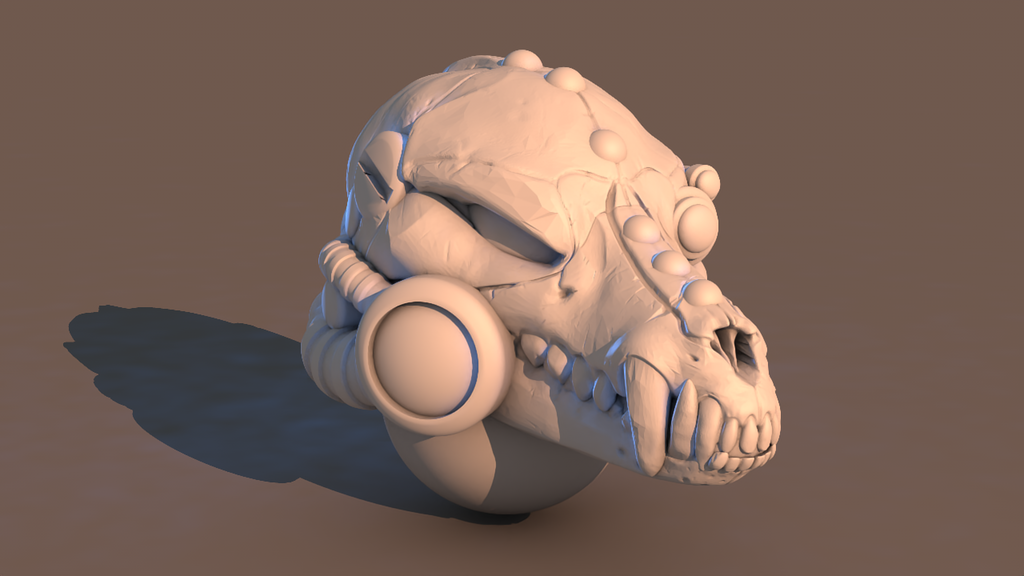 (Updated!) Wolf Skull Space Helmet for Miniatures