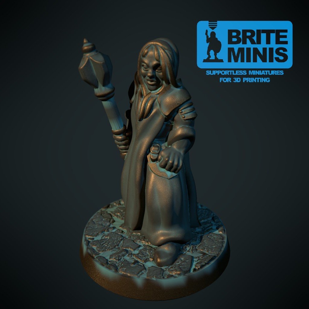 Female cleric 28mm (Supportless, FDM friendly)