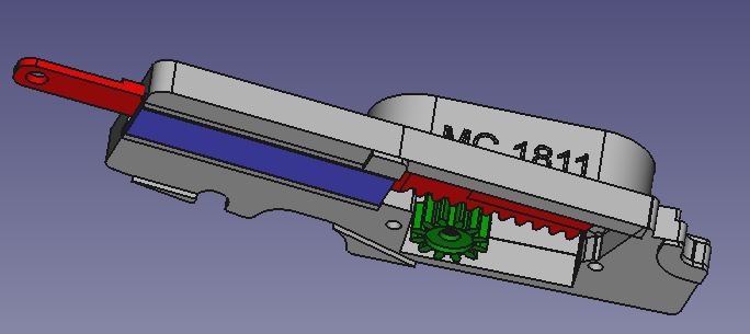 C-rail turnout servo switch (with gear)