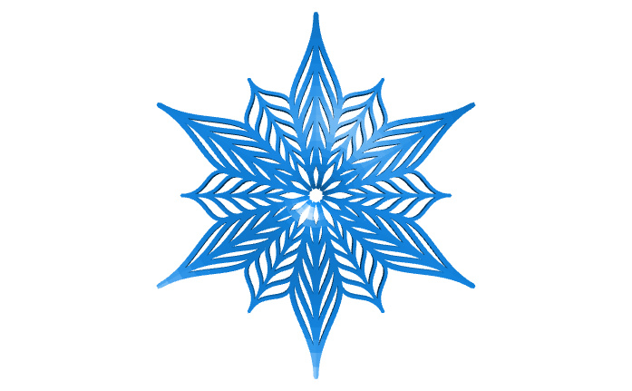 Customizable Bezier snowflake in BlocksCAD